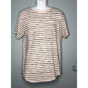 On the Bay med long length short sleeved stripped shirt